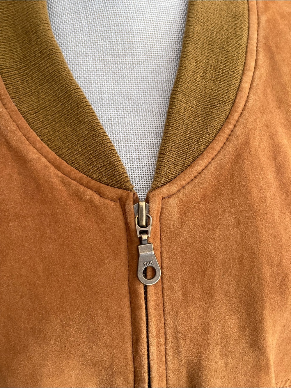 BIRGER CHRISTENSEN COLLECTION Suede Bomber Jacket Rust/Brown Zip Front 90's XXL